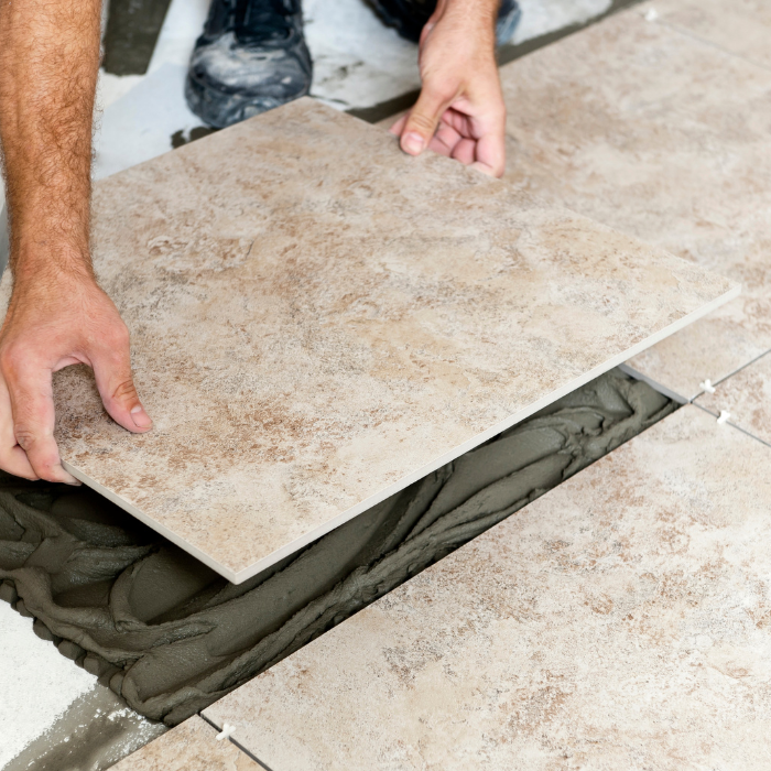 Pose de carrelage en grès cérame